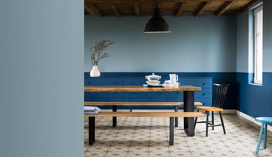 colour of the year denim drift dining room
