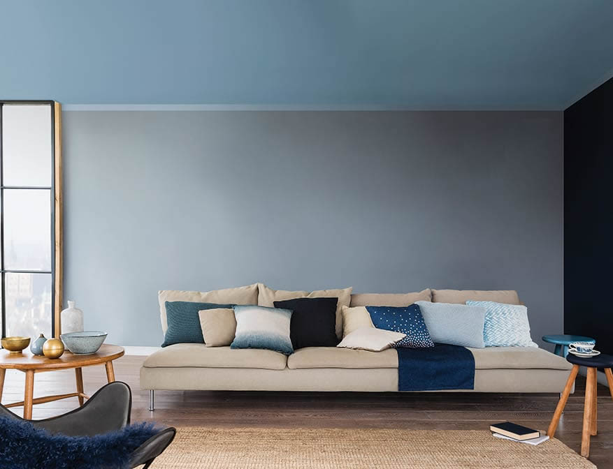 colour of the year denim drift living room