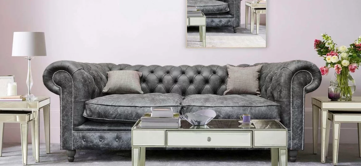 dorchester moderne chesterfield-sofa i skinn