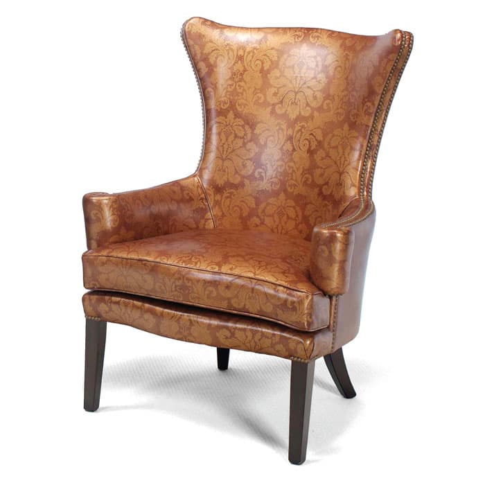 derwent leather chesterfield wing chair