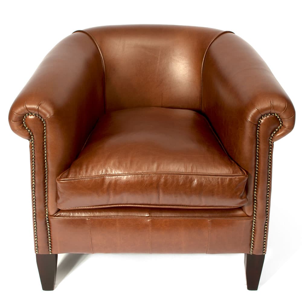 lancaster leather chesterfield tub chair