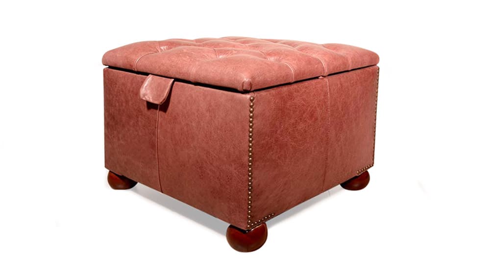 lederen chesterfield box voetenbank