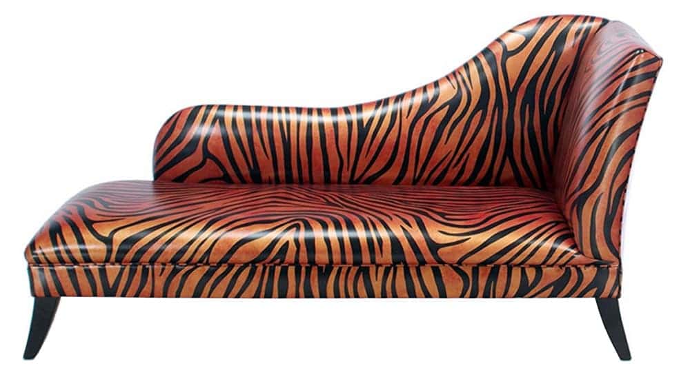 chaise longue moderna de cuero chesterfield