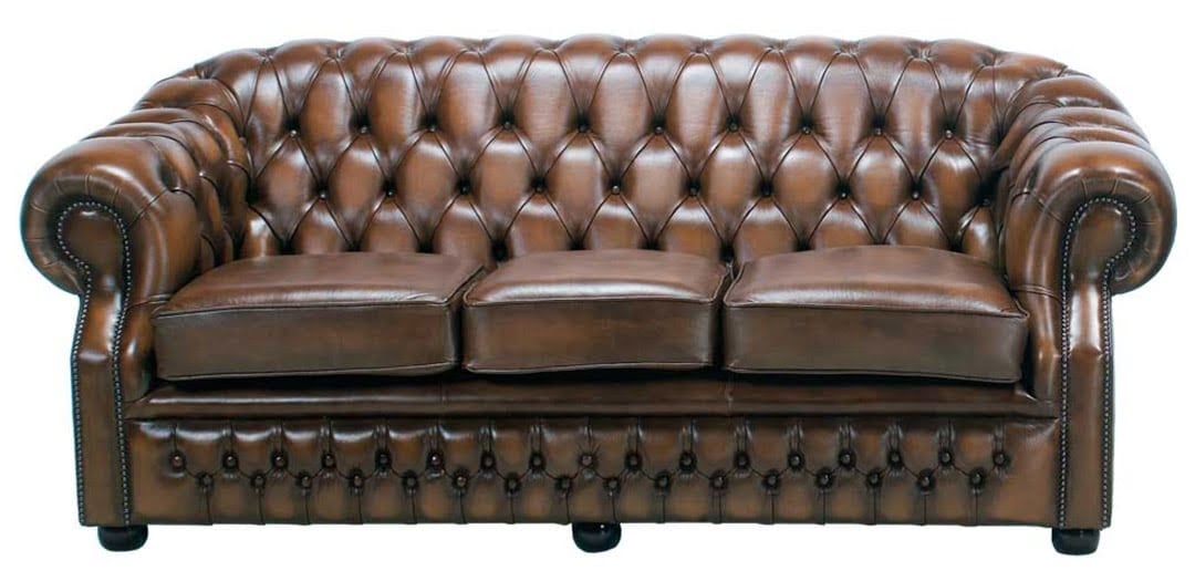 windsor brown ledersofabett