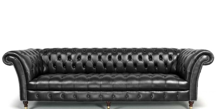 durham black leather chesterfield sofa