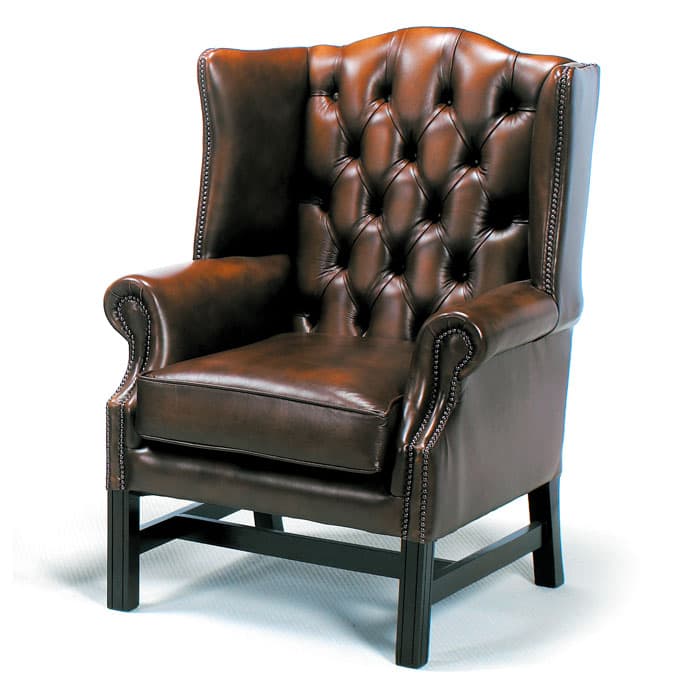 windsor lederen chesterfield wing stoel