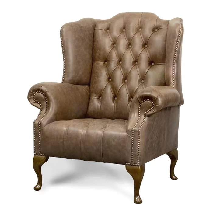 Chesterfield Button Seat Wingback Chair