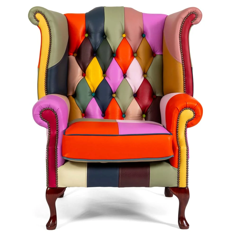 harlequin wingback chesterfield chair 02 | The Harlequin Patchwork Chesterfield Sofa Collection harlequin wingback chesterfield chair