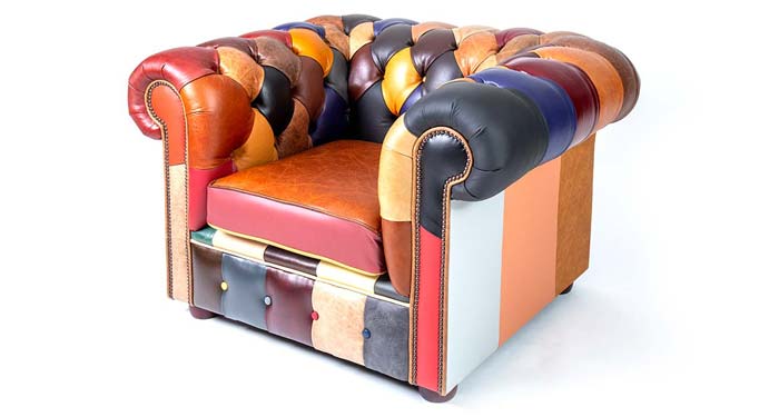 Canapés Chesterfield en patchwork