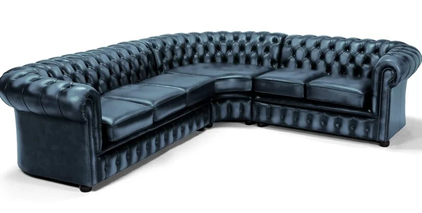 blue corner chesterfield sofa