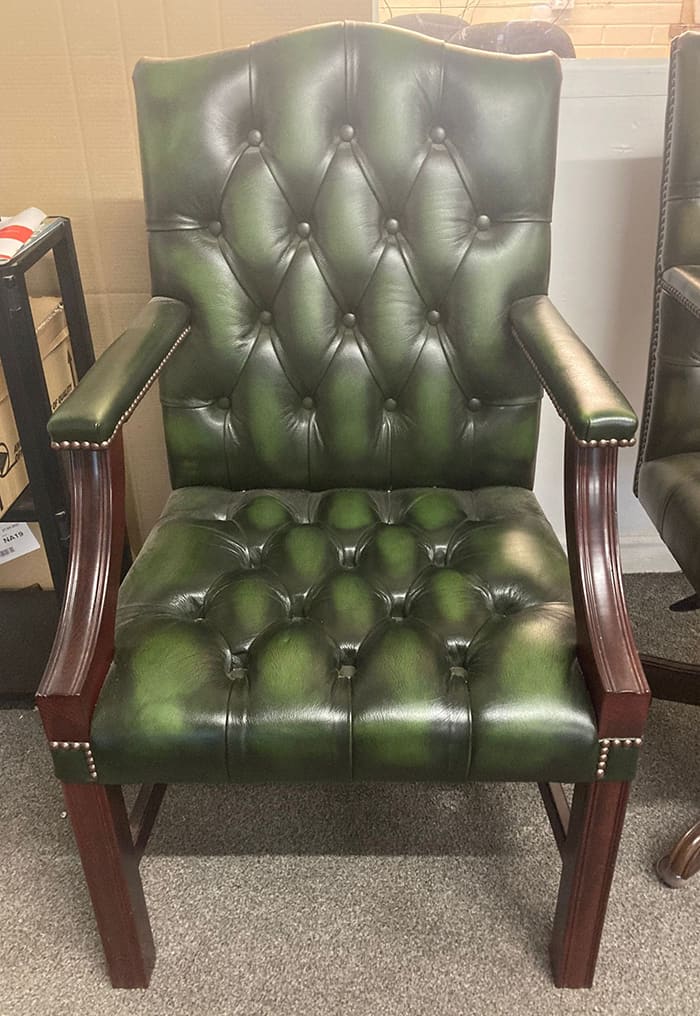 green gainsborough chesterfield chair sale