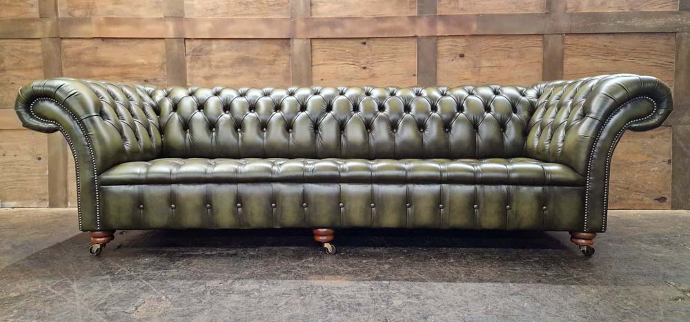 vente canapé chesterfield vert