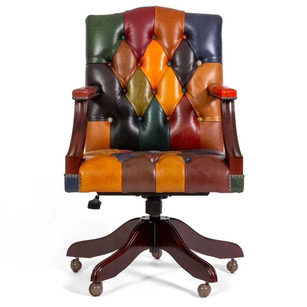 harlequin patchwork gainsborough chair 02 | Gainsborough Harlequin Chesterfield Office Chair harlequin patchwork gainsborough chair