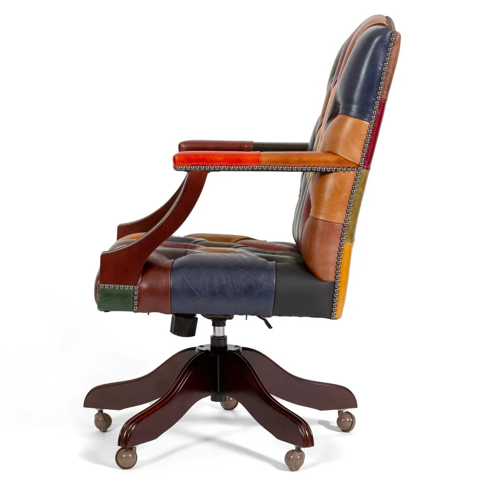 harlequin patchwork gainsborough chair 03 | Gainsborough Harlequin Chesterfield Office Chair harlequin patchwork gainsborough chair