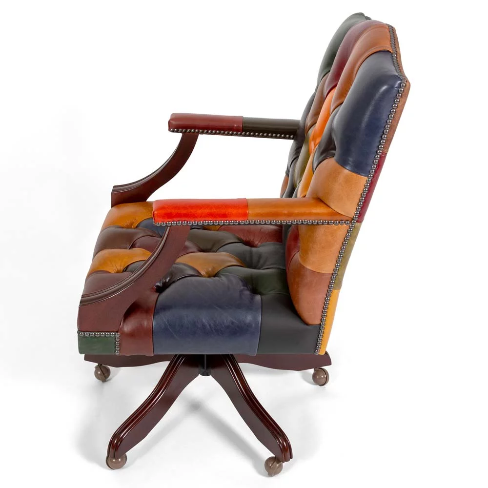harlequin patchwork gainsborough chair 04 | Gainsborough Harlequin Chesterfield Office Chair harlequin patchwork gainsborough chair