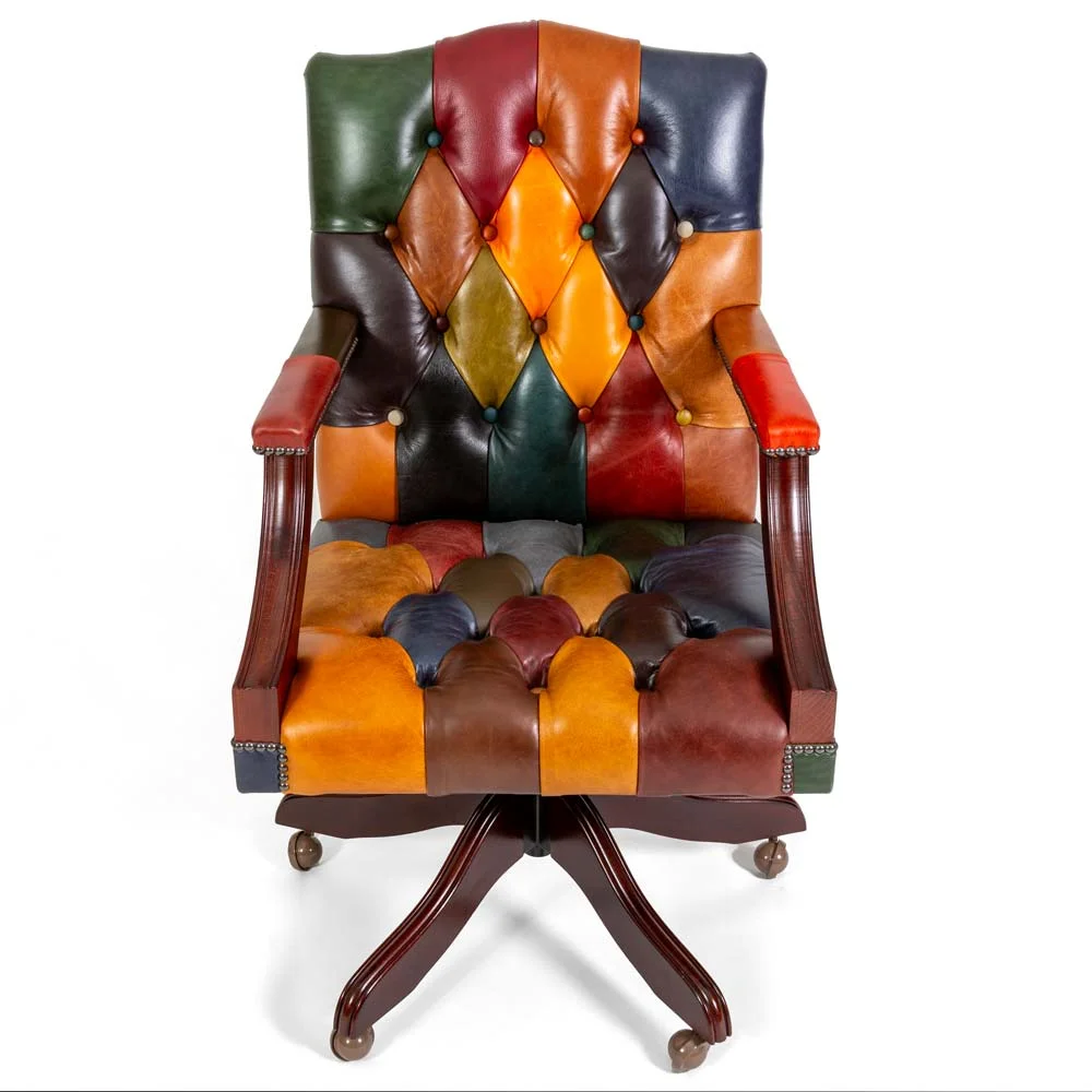 harlequin patchwork gainsborough chair 05 | Gainsborough Harlequin Chesterfield Office Chair harlequin patchwork gainsborough chair